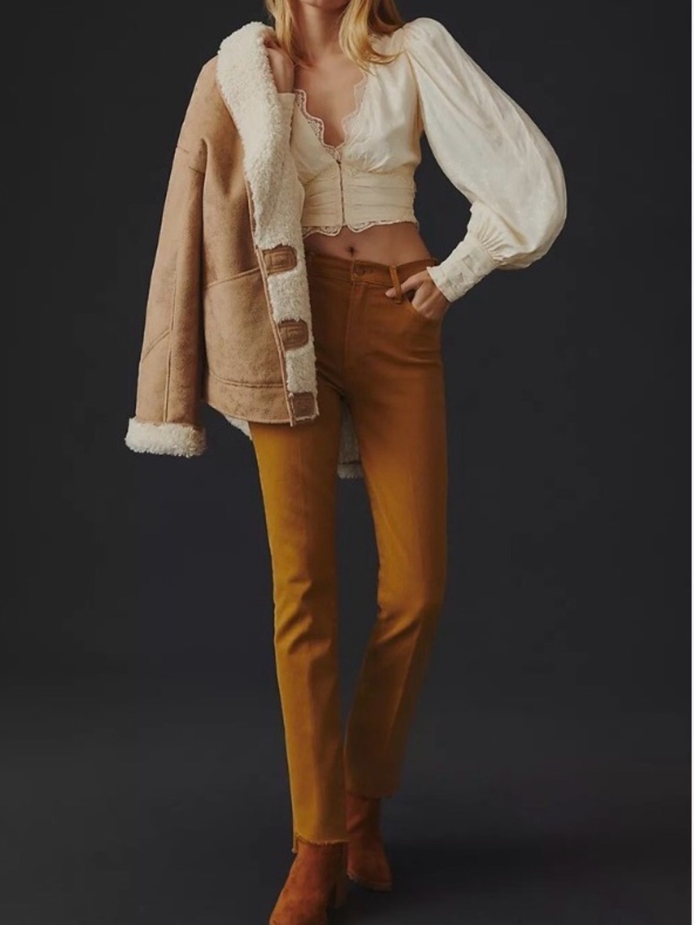 NEW MOTHER High Waisted Rascal Ankle Fray in Second Chance